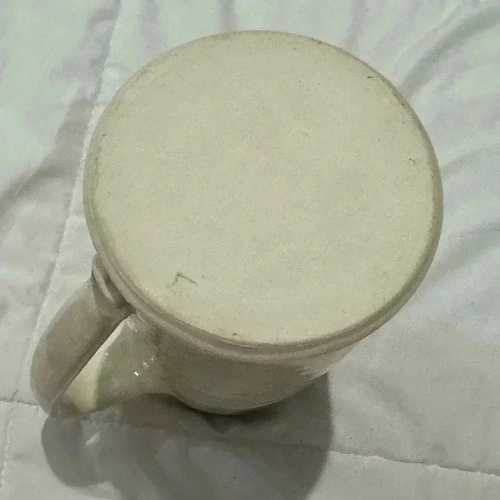 Vintage Handmade Cottagecore Floral Flower Vase 7” Tall Large Handle 90s Unique - Picture 5 of 13
